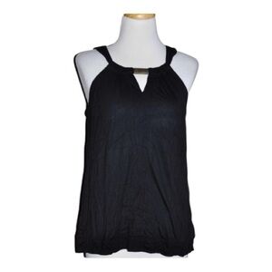 Apt 9 Black Grecian Style Sleeveless Silky Slight Stretchy Top Size L